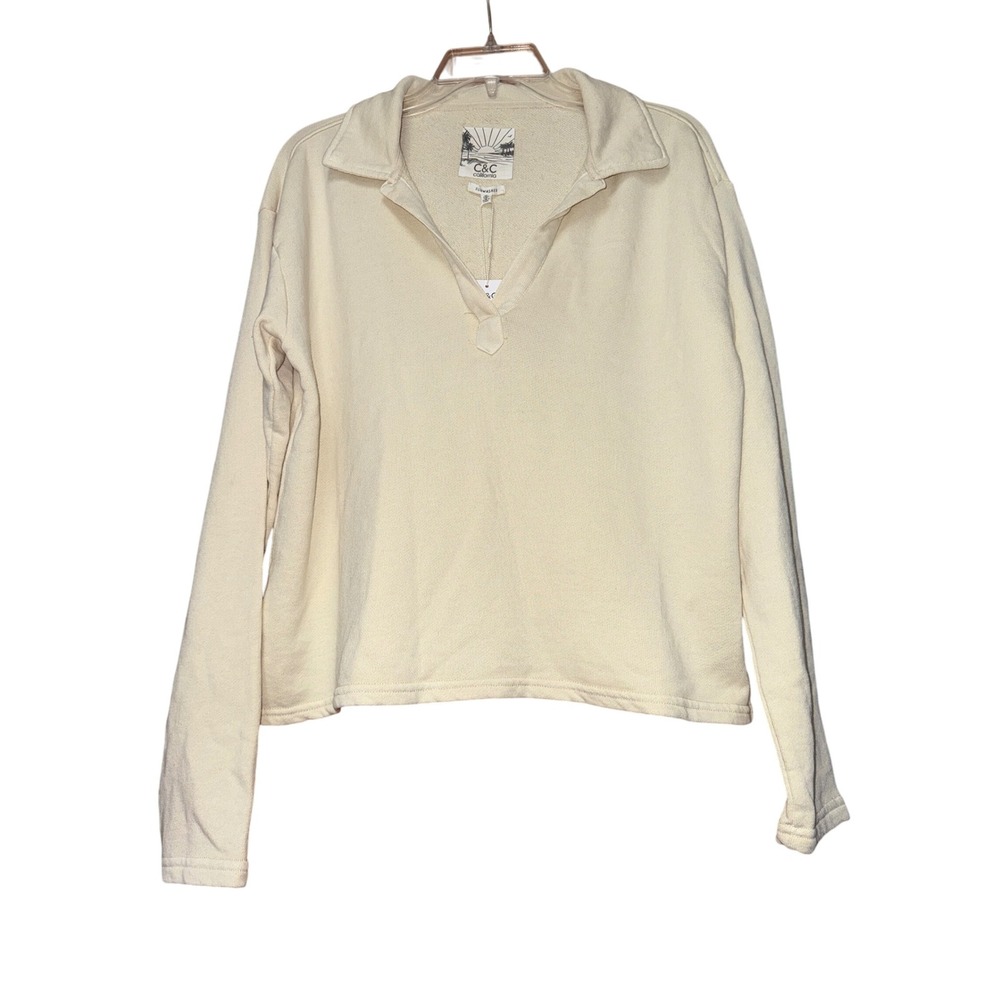 C & C California Womens S Sun Washed Terry Top Nautical Coastal Beach Preppy Y2K - Picture 4 of 10